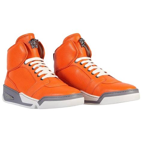 versace collection perforated leather sneakers|Versace sneaker sale.